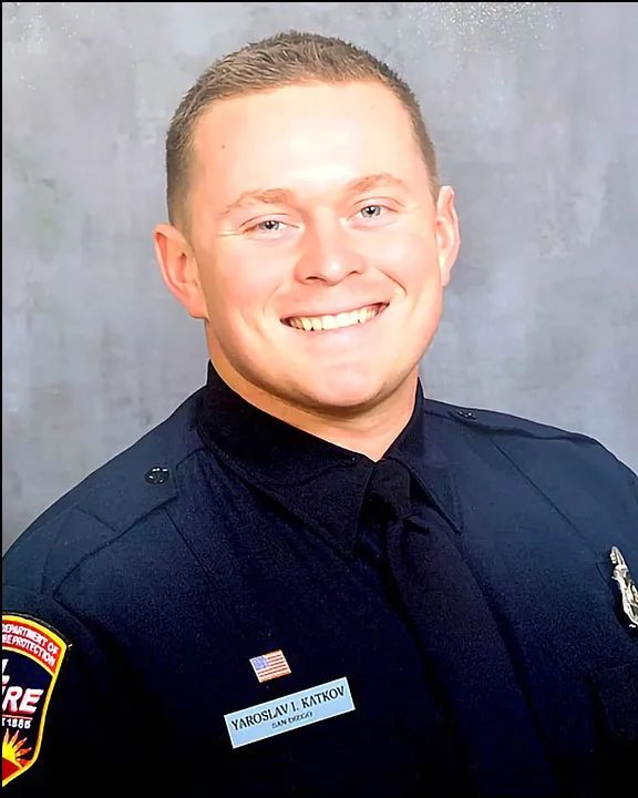 Portrait of Firefighter Yaroslav Katkov
